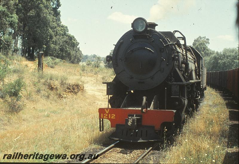 P09958
V class 1212, on main, crossing coach attached tour train, Beela. BN line.
