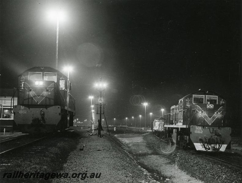 P10016
M class 1851, MA class 1862, hump yard, Forrestfield Yard, night scene
