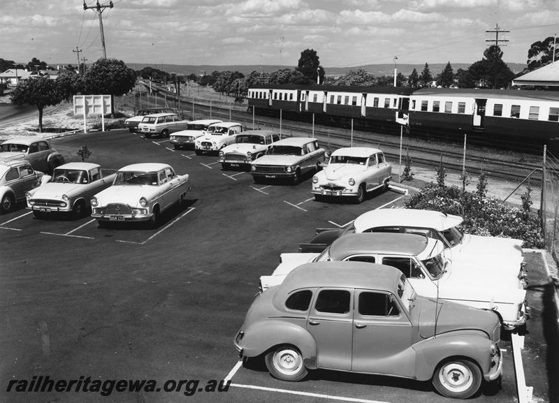 P10065
Parking area, Bassendean Station, ADG/ADA railcar set in station. Same as P0176
