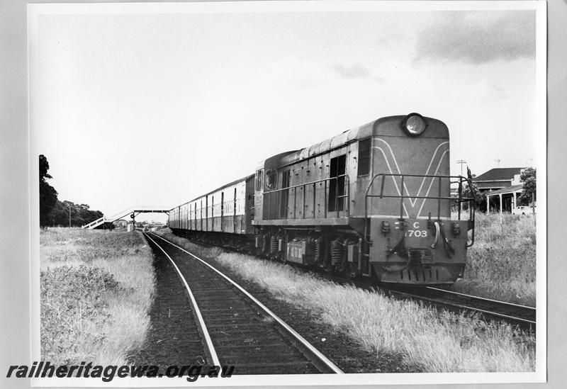 P10130
C class 1703, having departed Subiaco heading for Daglish, suburban passenger train.
