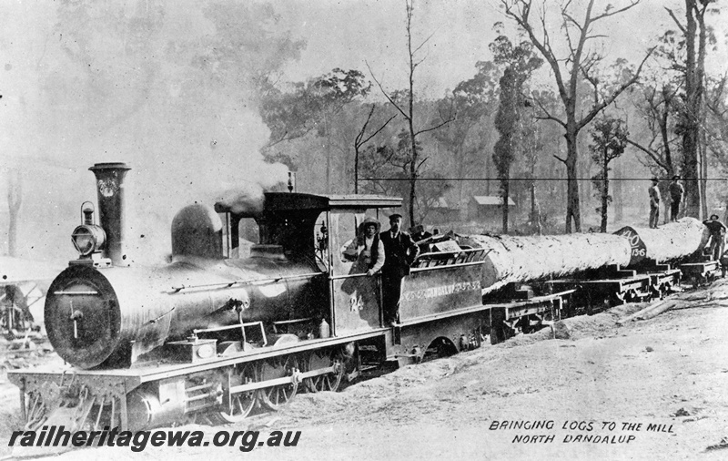 P10232
EX WAGR M class 24, Whittaker Brother's mill, North Dandalup, on log train, same as P6697
