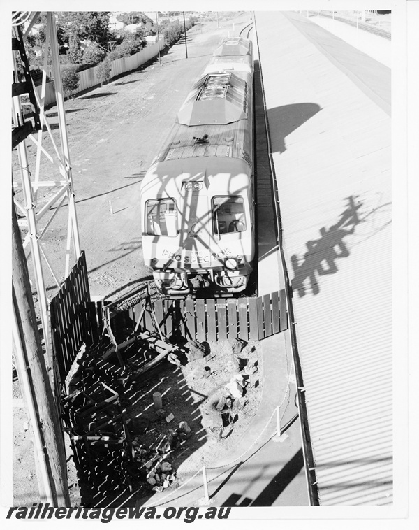 P10556
Two car Prospector set stabled at the 'Esperance Dock' at Kalgoorlie Railway Station.
