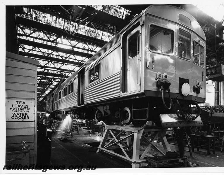 P10733
ADK class suburban railcar on tracked stands at Midland Workshops.
