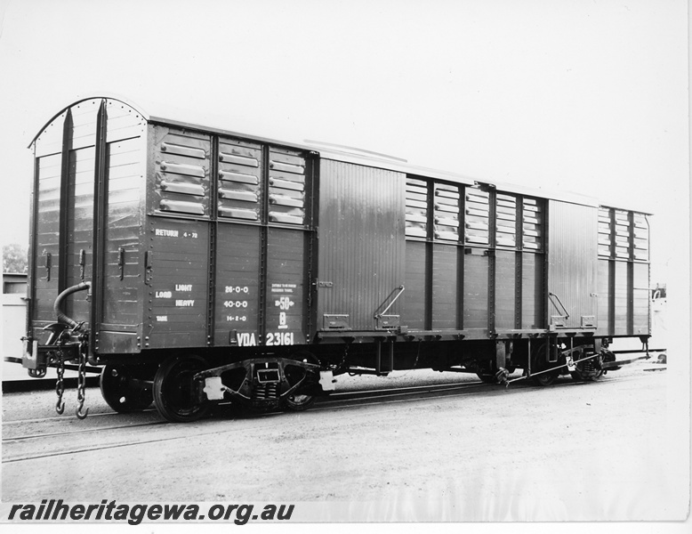 P10923
Works photograph of new VDA class 23161 covered van depicting steel ventilation on the upper level.
