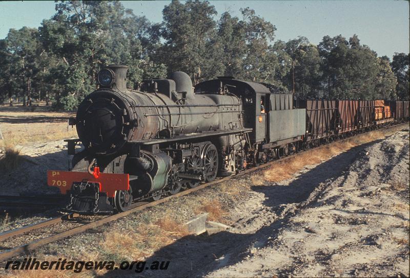 P11347
PM class 703, up goods. North of Pinjarra, SWR line.
