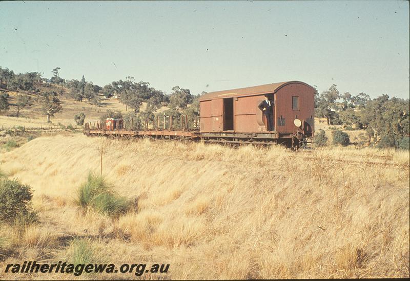 P11385
F class 43, pushing work train, below Swan View. ER line.
