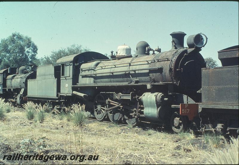 P11396
P class 517, missing parts, scrap yard, Midland Junction.
