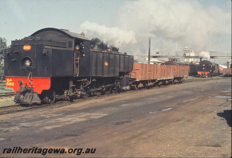 P11567
DM class 582, DM class 583, footbridge, part of signal box, goods shed, shunting Subiaco goods yard. ER line.
