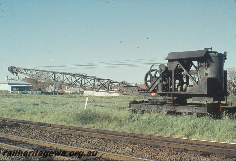 P11608
Crane 28, stabled, East Perth loco shed. ER line.
