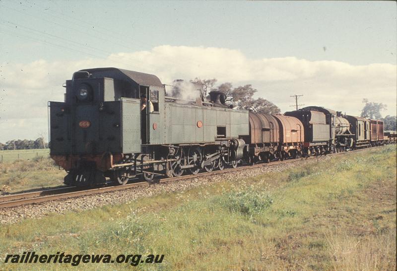 P11666
UT class 664, W class 925, fuel tanks, ballast train. SWR line.
