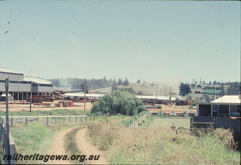 P11805
Pemberton mill, general view, SSM 7 departing with loaded waons for Pemberton yard.
