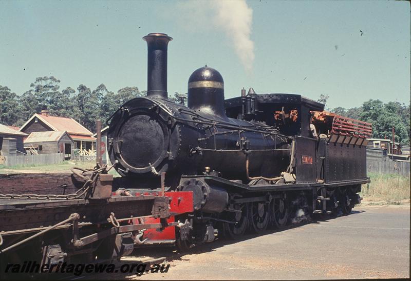 P11810
SSM 7, with empty trucks, crossing SW Highway on way to Pemberton mill.
