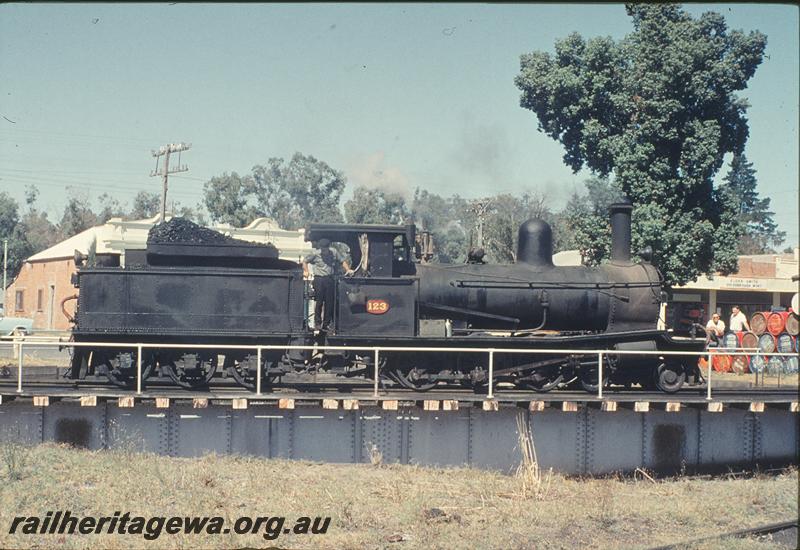 P11933
G class 123 on turntable, Donnybrook. PP line.
