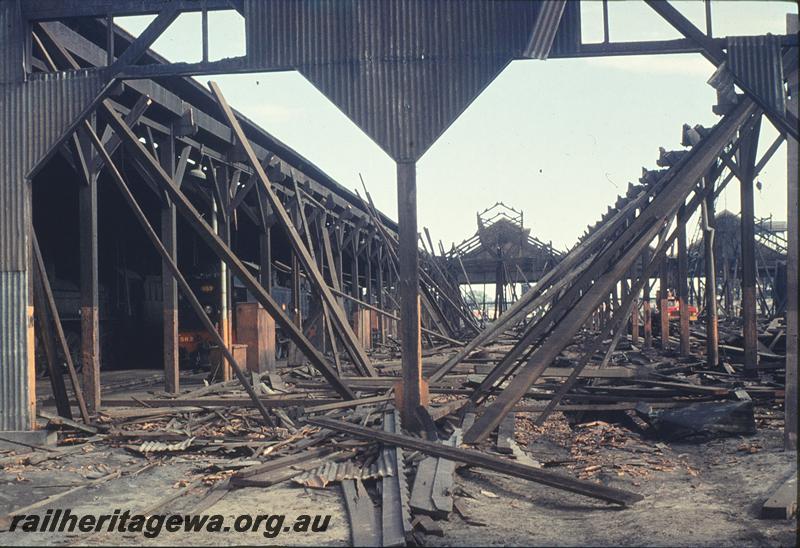 P11950
East Perth loco shed, demolition in progress, looking through to roads still in use. ER line.
