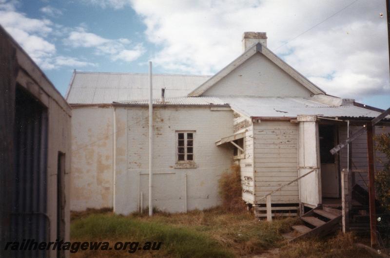 P12044
10 of 10 views of the station building at Gingin, MR line before restoration of the building, view of the Perth end of the building. 
