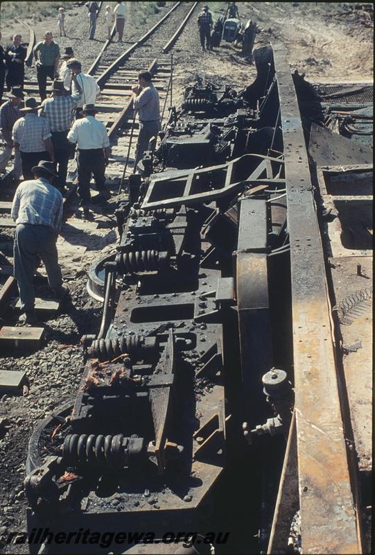 P12108
Y class 1105, bogie detail, working on re-railing junction track, Mundijong Junction accident. SWR line.
