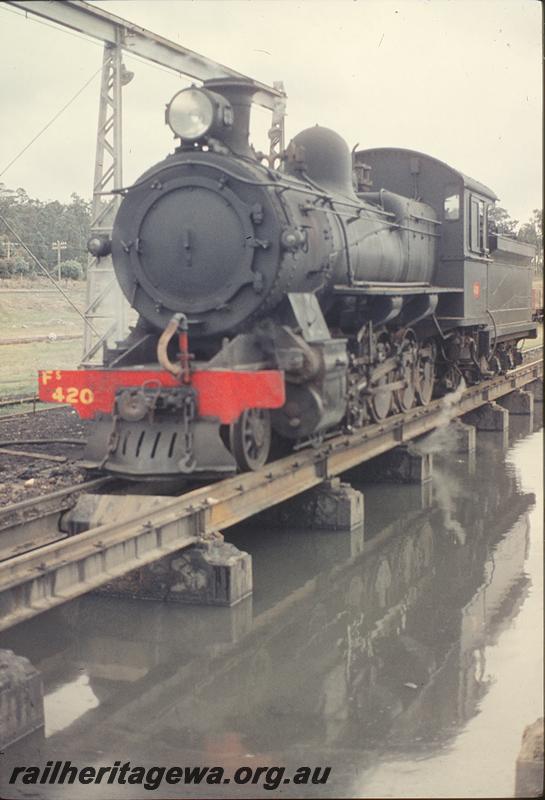 P12215
FS class 420, ashpits at Collie loco shed. BN line.
