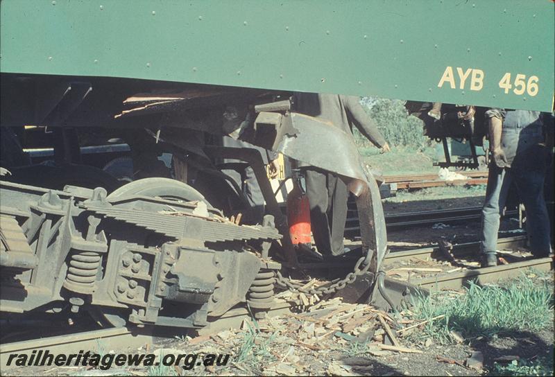 P12234
AYB class 456, bogie and underframe, Gingin accident. MR line.
