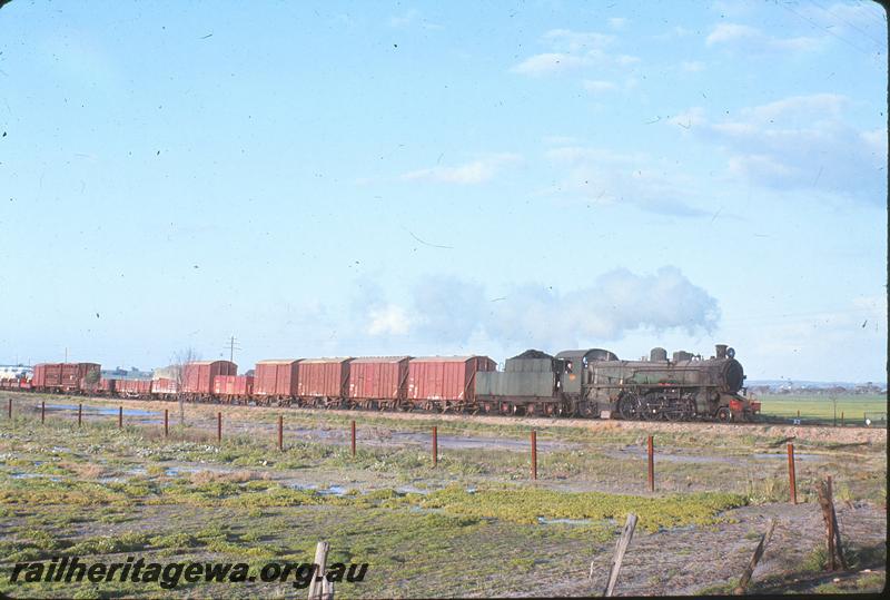 P12265
PM class 708, up goods train, level crossing west of Meckering. EGR line.
