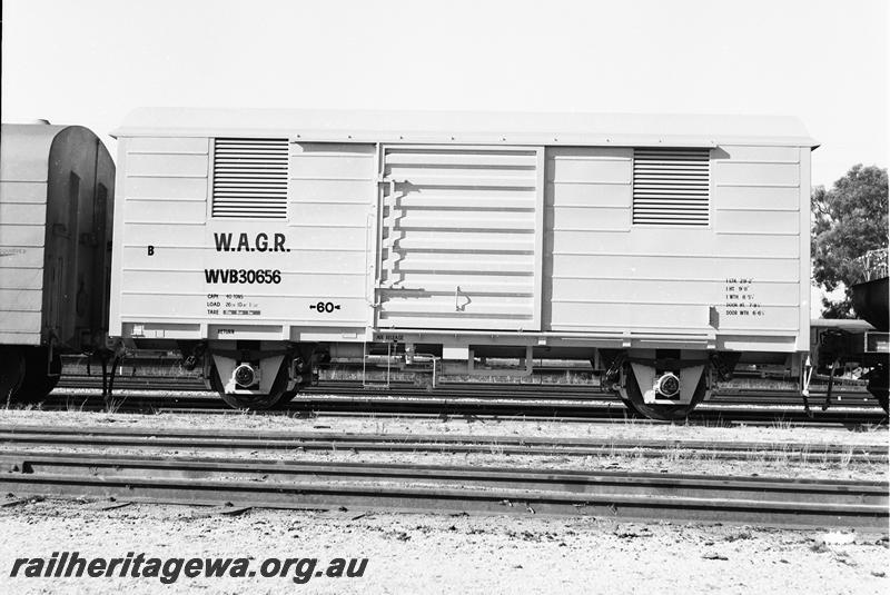 P12697
WVB class 30656 four wheel standard gauge van, side view.
