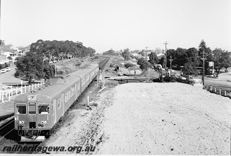 P12742
ADK class ADB class four class railcar set, Bayswater, view shows work on the new subway

