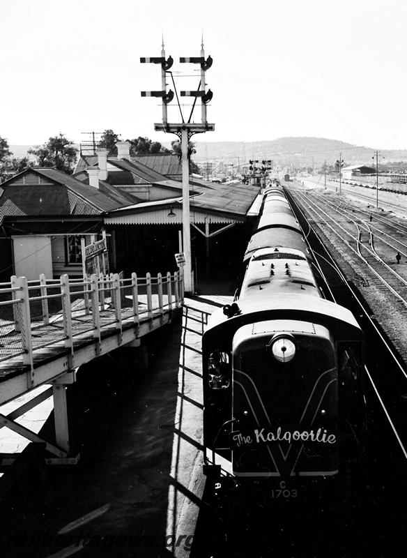 P12745
C class 1703, signal, Midland Station, view looking along the train from the footbridge, on 