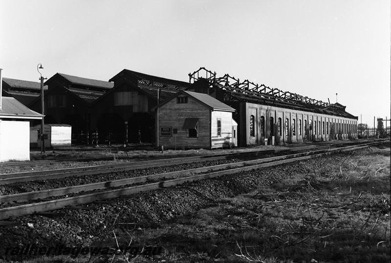 P12754
Loco shed, east Perth Loco depot, shed being demolished, west side.
