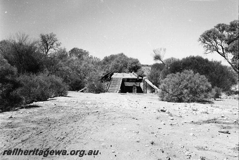 P12764
Trestle bridge, on the Sandstone line Mount Magnet, NR line, abandoned and derelict, view along the right of way.
