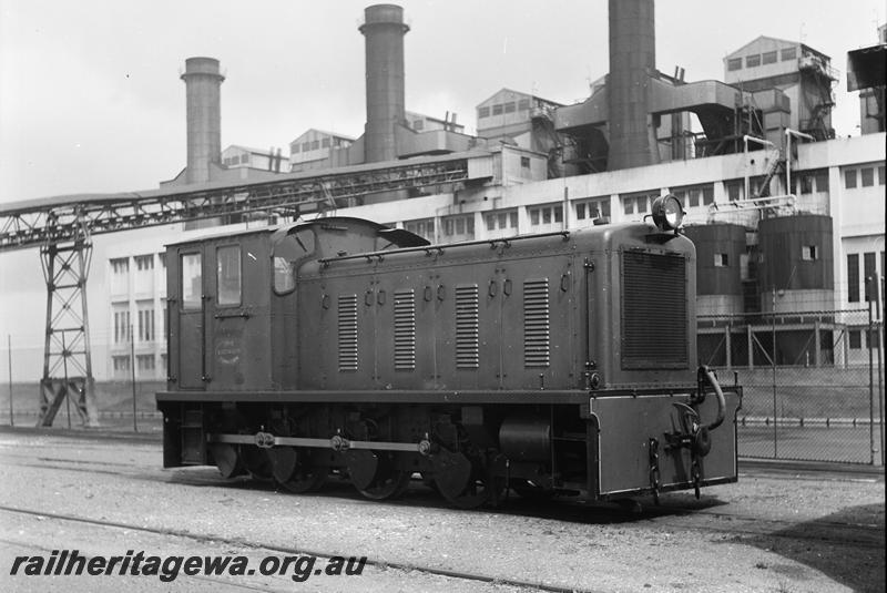 P12774
SEC 0-6-0 diesel loco, South Fremantle Power Station, side and front view
