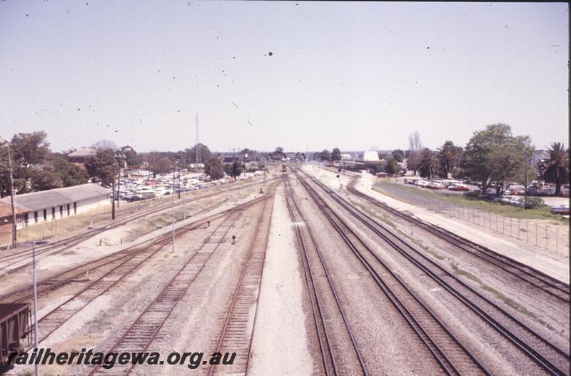 P12778
Dual gauge track, yard, Midland, looking west, view taken from the Workshops footbridge.
