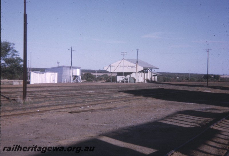 P12851
Station buildings, sheds, Caron, EM line, view from across the yard
