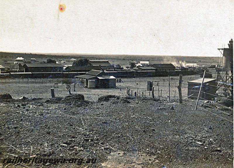 P12939
The buildings at the Mullewa Railway Station, overall view of the railway precinct
