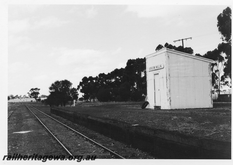 P12945
Out of Shed on platform, Greenhills, YB line, trackside and side view
