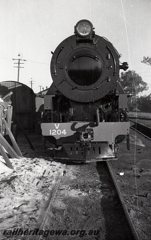 P13049
V class 1204, as new, Midland Junction loco depot, front view.
