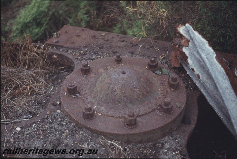 P13148
Turntable, Hopetoun, Hopetoun to Ravensthorpe line, view shows the top of the 45 foot turntable constructed by Ransomes & Rapier, London, UK
