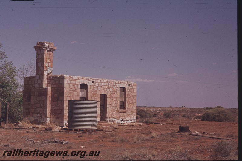 P13182
Station master's house abandoned and derelict, Lennonville, NR line, house constructed from stone.
