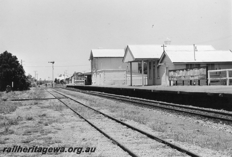 P13206
Station buildings, Beverley, GSR line, view along the yard looking south.
