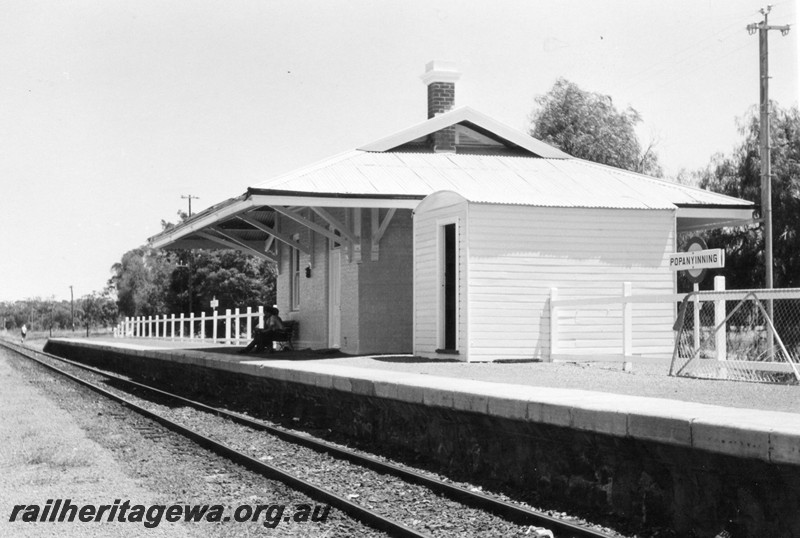 P13208
Station buildings, Popanyinning, GSR line, view along the line looking south
