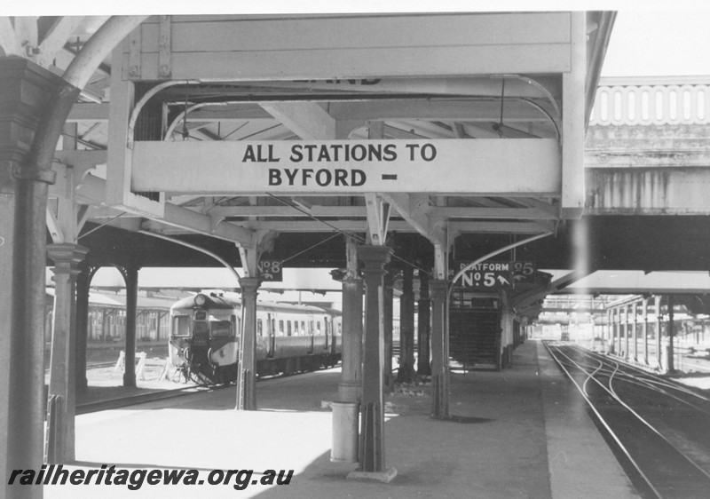 P13226
15 of 23 views of the destination boards on the platforms of Perth Station. These boards were removed on 4th and 5th of December, 1982. 