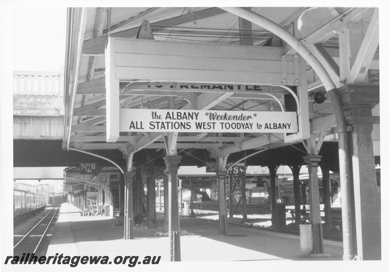 P13231
20 of 23 views of the destination boards on the platforms of Perth Station. These boards were removed on 4th and 5th of December, 1982. 