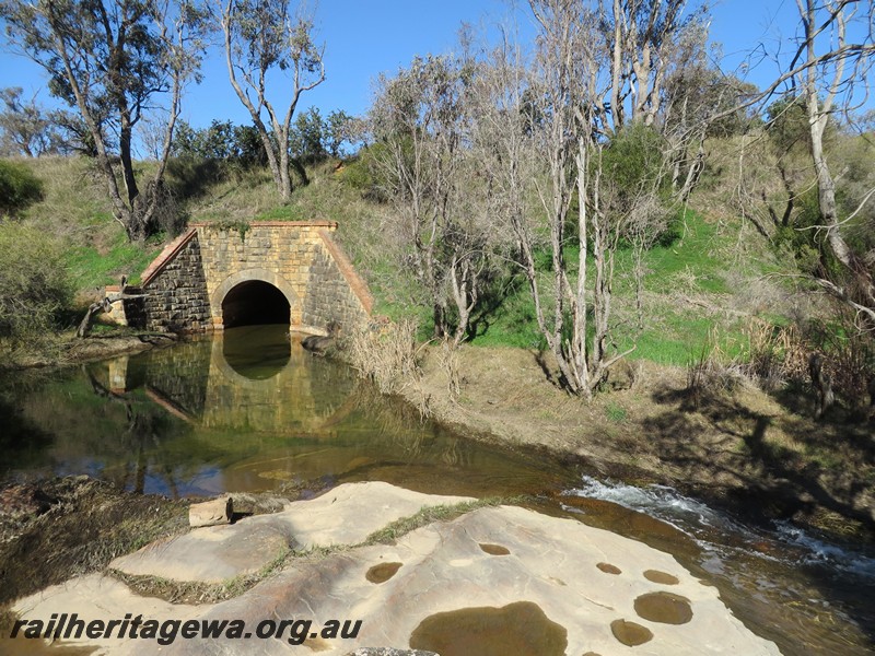 P13263
Culvert, masonry (stone), near Werribee on the abandoned ER line, view of the north face.
