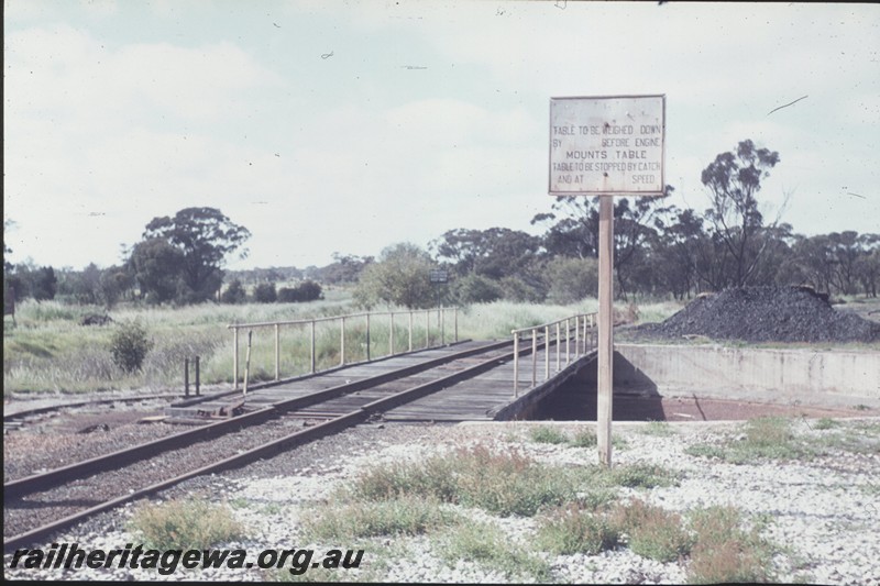 P13267
Turntable, 80 foot, Narrogin, GSR line, view along the table.
