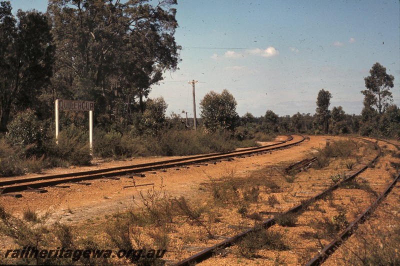 P13296
Siding, nameboard, Quilergup, WN line, view across the line
