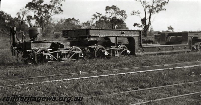 P13549
5 of 6 images of the construction of well wagon QX class 2300, at the Midland Workshops, the wagon was built under the direction of the photographer's father in law Jack Makin, view of the left hand end of the completed wagon.
