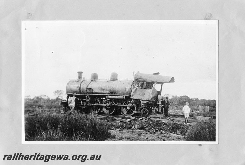 P13640
L class 241, without tender, badly damaged, side view
