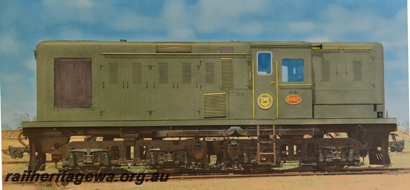 P13768
Y class 1102 in original livery, side view, a coloured photo

