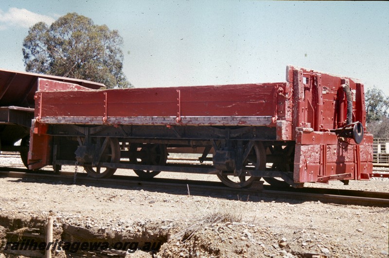 P13799
H class 2499 ballast plough, Narrogin, GSR line, side and end view, on display.
