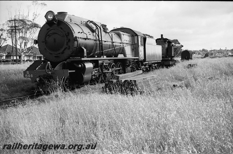 P13916
S class 546, East Perth loco depot, front and side view
