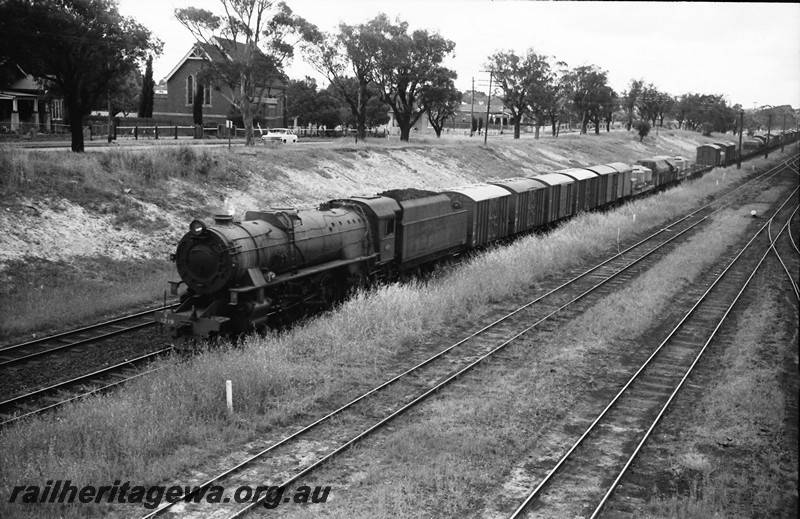 P13974
5 of 17 images of locos, trains and buildings at the East Perth Loco Depot, V class 1219 on Perth bound goods train
