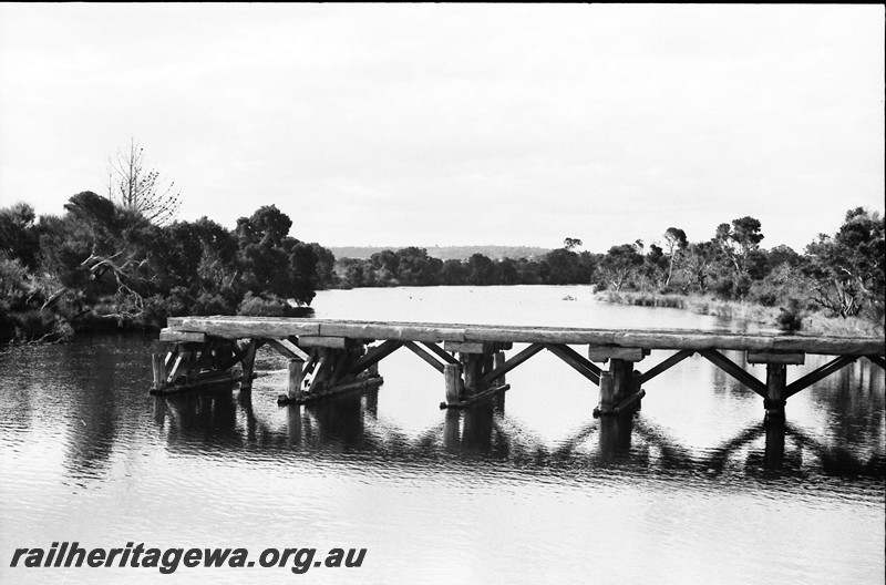 P13995
Trestle bridge, Hay River, D line, side view, derelict
